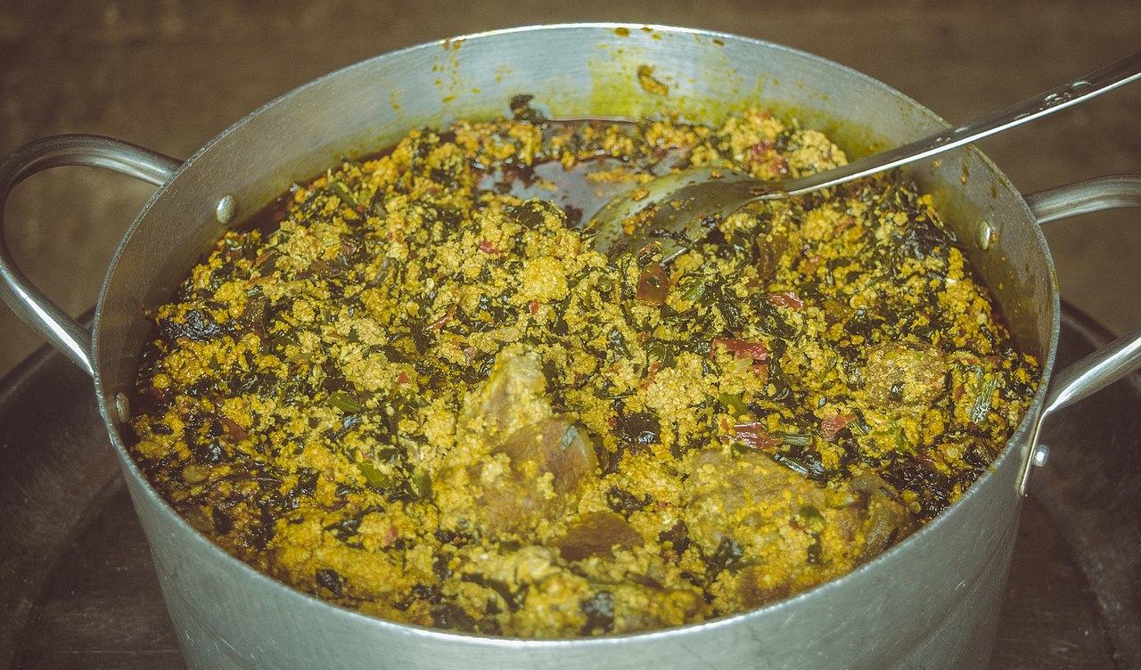 Egusi soup — a Nigerian classic that can be made lighter with less oil and more leafy vegetables