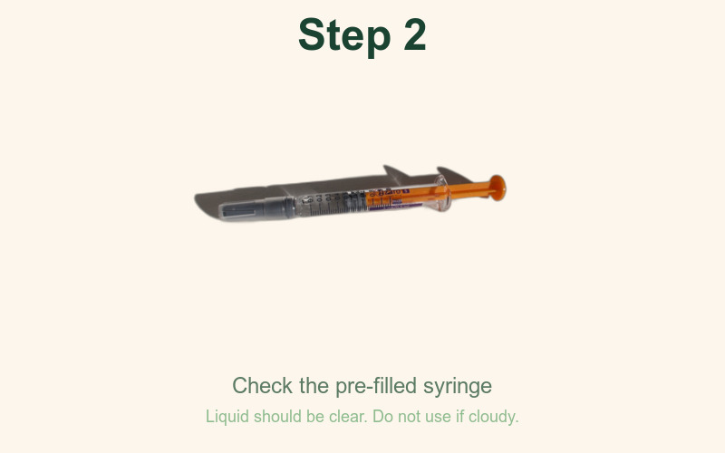 Step 2: Check the syringe
